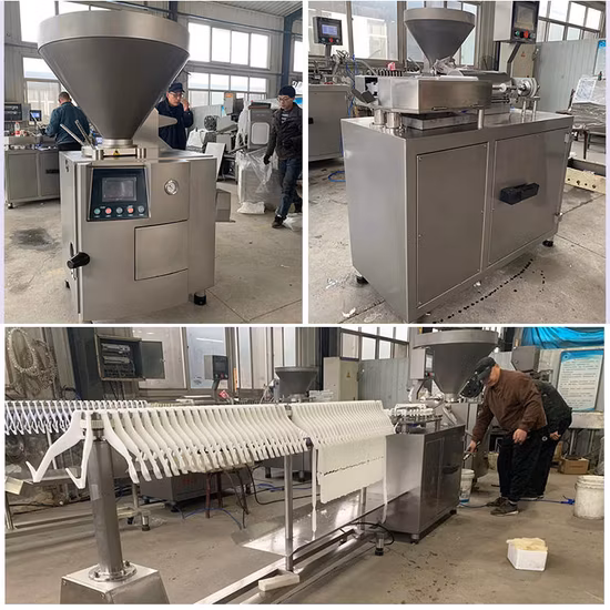 Máquina de encher e amarrar salsichas de aço inoxidável